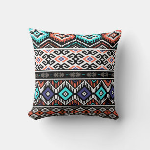 Retro Tribal Navajo: Geometrisch Nahtlos. Kissen
