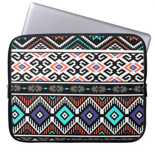 Retro Tribal Navajo: Geometrisch Nahtlos. Laptopschutzhülle