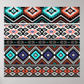 Retro Tribal Navajo: Geometrisch Nahtlos. Poster (Vorne)