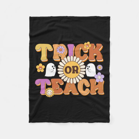 Retro Trick oder lehren Ghost Lehrer Halloween Cos Fleecedecke (Vorderseite)