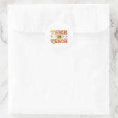 Retro Trick oder lehren Ghost Lehrer Halloween Cos Runder Aufkleber (Tasche)