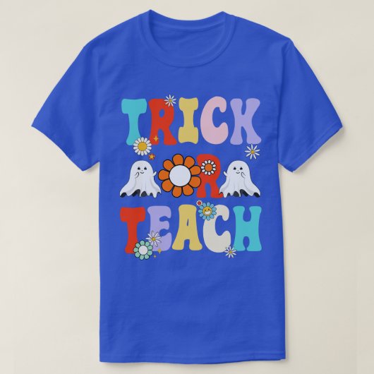 Retro Trick oder lehren Ghost Lehrer Halloween Cos T-Shirt (Design vorne)