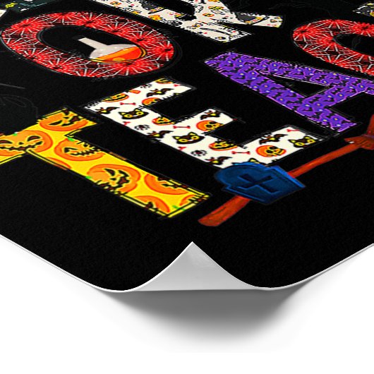 Retro Trick oder lehren Lehrer Halloween Kostüme M Poster (Ecke)