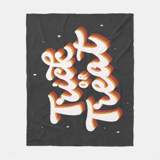 Retro Trick oder Treat Fleecedecke (Vorderseite)