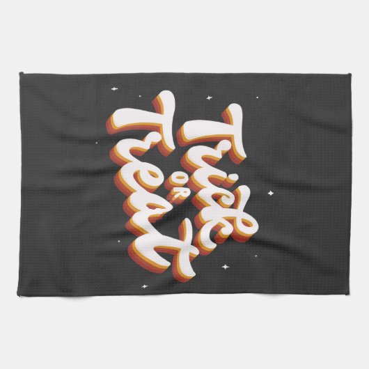 Retro Trick oder Treat Geschirrtuch (Horizontal)