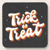 Retro Trick oder Treat Getränkeuntersetzer (Vorderseite)
