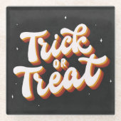 Retro Trick oder Treat Glasuntersetzer (Vorderseite)