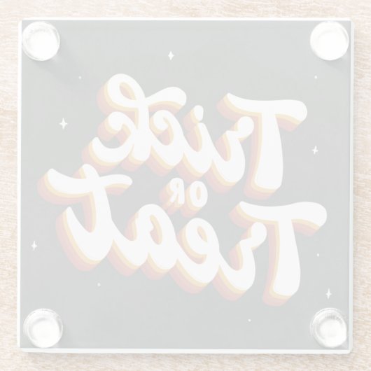 Retro Trick oder Treat Glasuntersetzer (Rückseite)