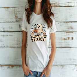 Retro Trick oder Treat Halloween Niedlich Ghost T-Shirt