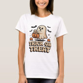 Retro Trick oder Treat Halloween Niedlich Ghost T-Shirt (Vorderseite)