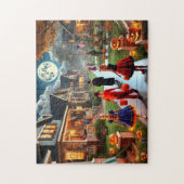 Retro Trick oder Treat Halloween Night der 1950er Puzzle (Vertikal)