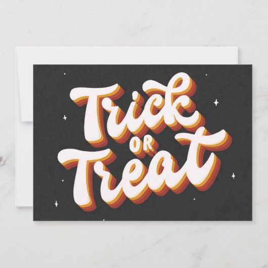 Retro Trick oder Treat Karte (Vorderseite)
