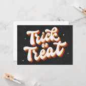 Retro Trick oder Treat Karte (Vorderseite/Rückseite Beispiel)