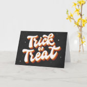 Retro Trick oder Treat Karte (Gelbe Blume)