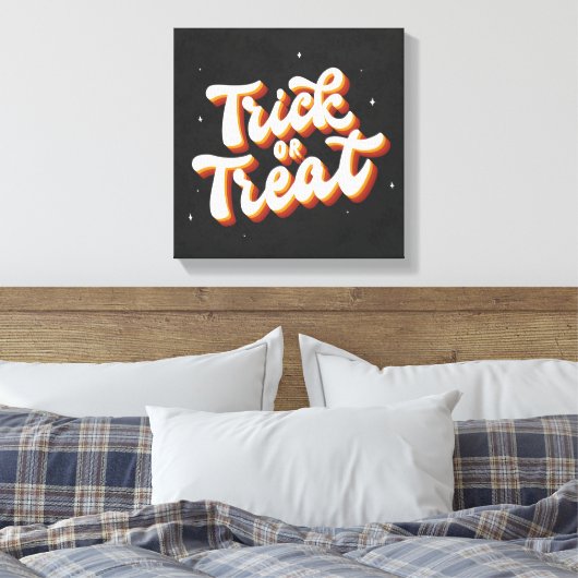 Retro Trick oder Treat Leinwanddruck (Insitu (Schlafzimmer))