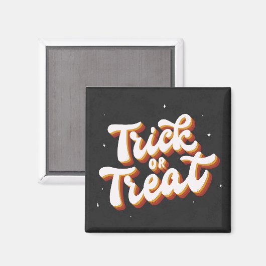 Retro Trick oder Treat Magnet (Vorderseite/Rückseite)