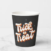 Retro Trick oder Treat Pappbecher (Vorderseite)