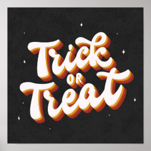 Retro Trick oder Treat Poster