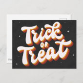 Retro Trick oder Treat Postkarte (Vorne/Hinten)