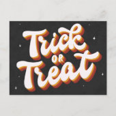 Retro Trick oder Treat Postkarte (Vorderseite)