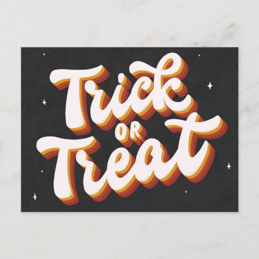 Retro Trick oder Treat Postkarte (Vorderseite)
