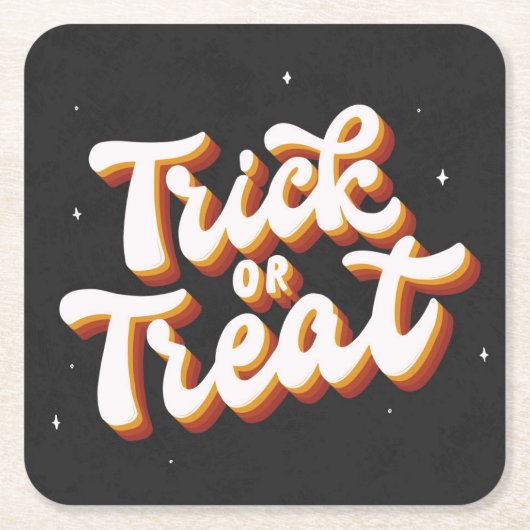 Retro Trick oder Treat Rechteckiger Pappuntersetzer (Vorderseite)