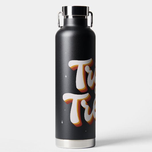 Retro Trick oder Treat Trinkflasche (Vorderseite)