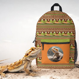 Retro trifft Reptile Print Cut Nähtasche Bedruckter Rucksack