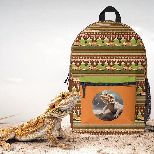 Retro trifft Reptile Print Cut Nähtasche Bedruckter Rucksack