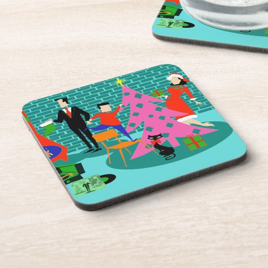 Retro Trimmen der Untersetzer des Weihnachtsbaumko (Linke Seite)