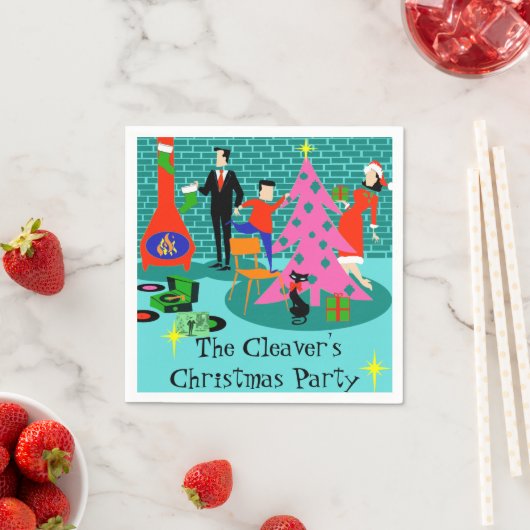 Retro Trimmen des Weihnachtsbaumpapiers Napkins Serviette (Beispiel)