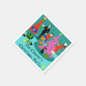 Retro Trimmen des Weihnachtsbaumpapiers Napkins Serviette (Ecke)