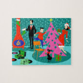 Retro Trimmen des Weihnachtsbaumpuzzles Puzzle (Horizontal)