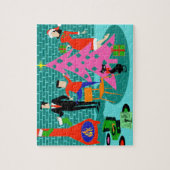 Retro Trimmen des Weihnachtsbaumpuzzles Puzzle (Vertikal)