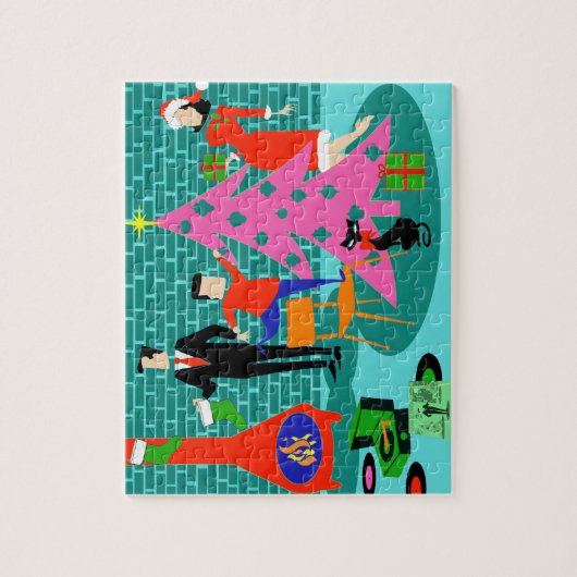 Retro Trimmen des Weihnachtsbaumpuzzles Puzzle (Vertikal)