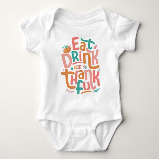 Retro trinken und dankbar zum Erntedankfest sein Baby Strampler (Vorderseite)