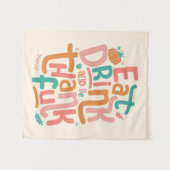 Retro trinken und dankbar zum Erntedankfest sein Wandteppich (Vorderseite (Horizontal))