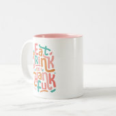 Retro trinken und dankbar zum Erntedankfest sein Zweifarbige Tasse (Vorderseite Links)