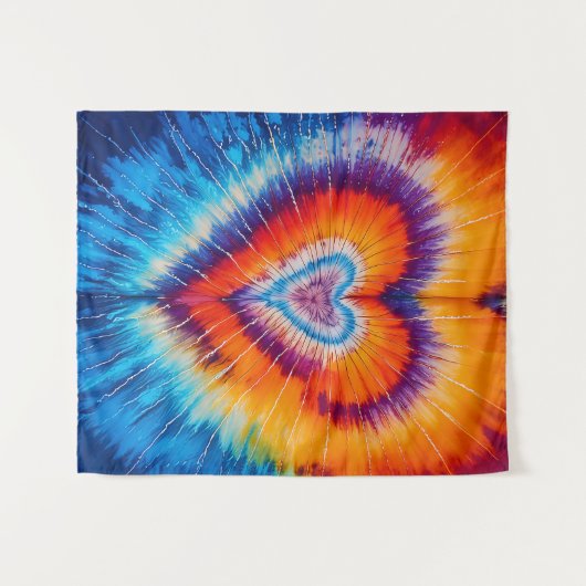 Retro Trippy Hippie - Gefärbte Krawatte - Frieden Wandteppich (Vorderseite (Horizontal))