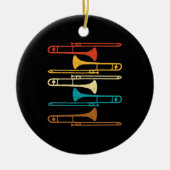 Retro Trombone - Jazz Keramik Ornament (Vorne)