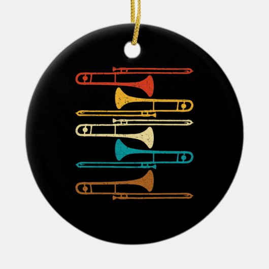 Retro Trombone - Jazz Keramik Ornament (Vorne)