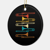Retro Trombone - Jazz Keramik Ornament (Links)