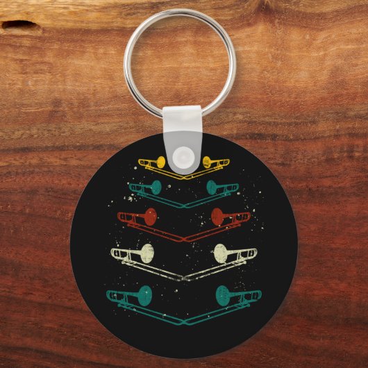 Retro Trombone Jazz, Phantastischer Musiker Schlüsselanhänger (Vorderseite)