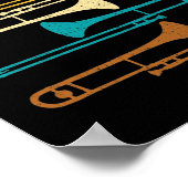 Retro Trombone - Jazz Poster (Ecke)