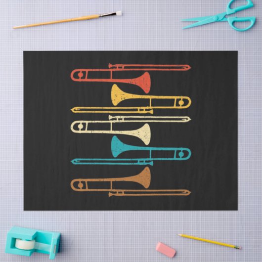Retro Trombone - Jazz Seidenpapier (Basteln)