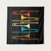 Retro Trombone - Jazz Wandteppich (Vorderseite)