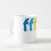 Retro Trompete-Pop-Kunst Kaffeetasse (Vorderseite Links)
