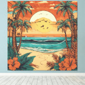 Retro Tropic Calm Leinwanddruck (Insitu (Holzboden))