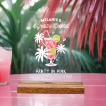 Retro Tropical Bachelorette Signature Pink Drink