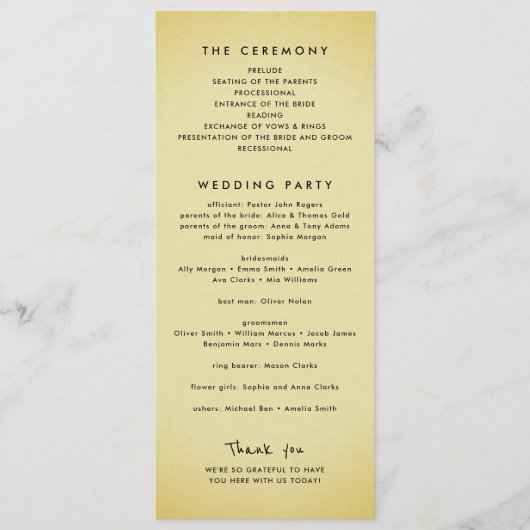 Retro Tropical Beach Palm Tree Wedding Zielort Programm (Vorderseite)